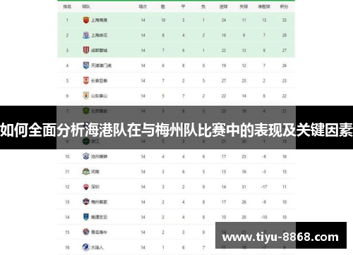 如何全面分析海港队在与梅州队比赛中的表现及关键因素
